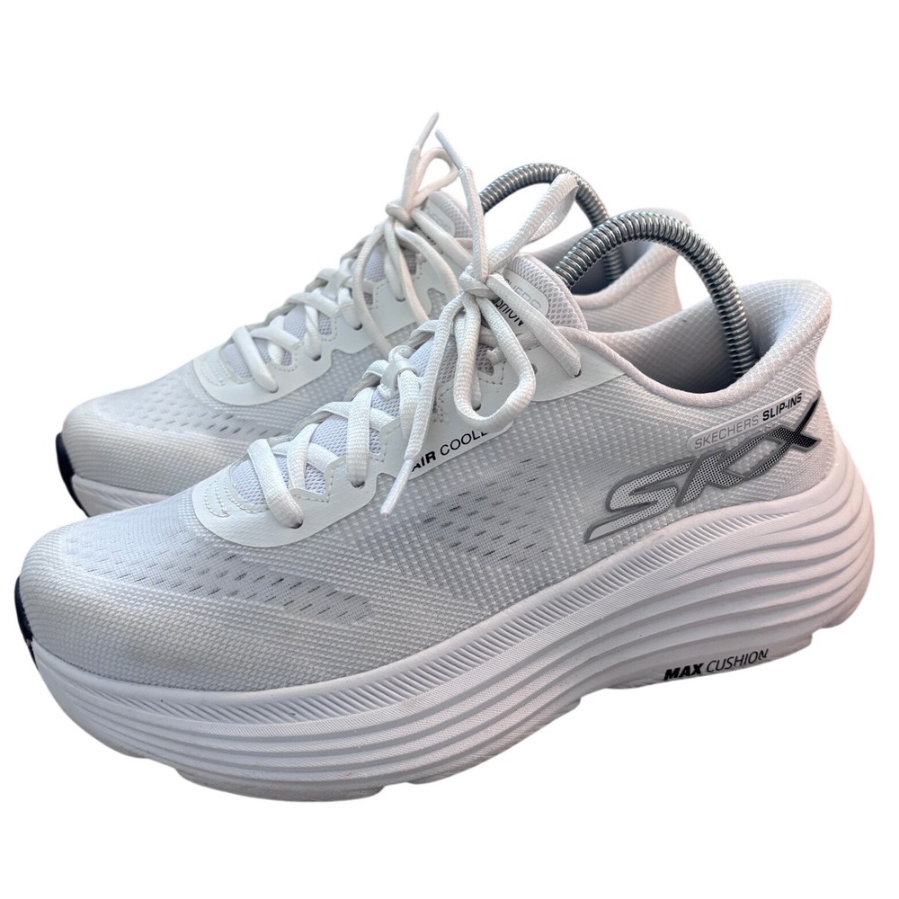 Skechers Slip-ins Max Cushioning Elite‎ 2.0 White Sneakers 129473 Womens 8